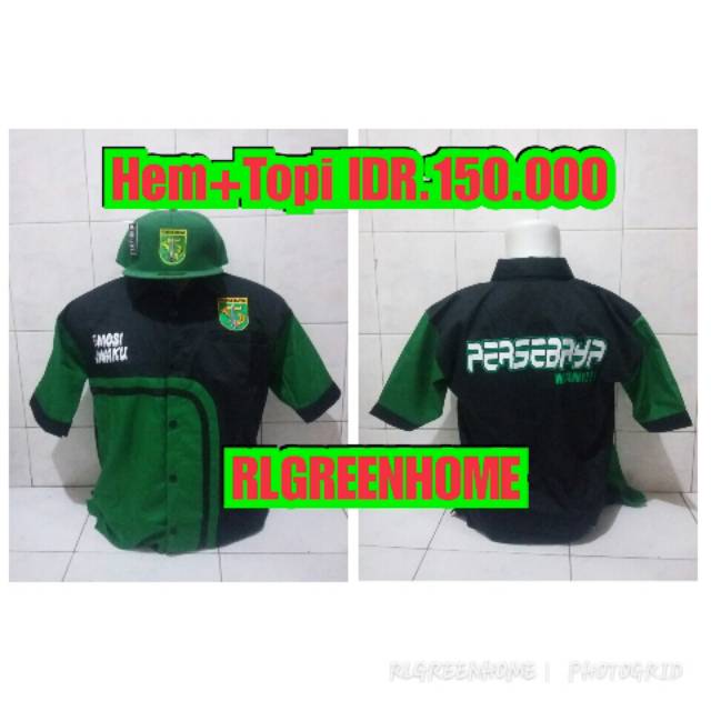 Hem Kemeja + Topi Persebaya