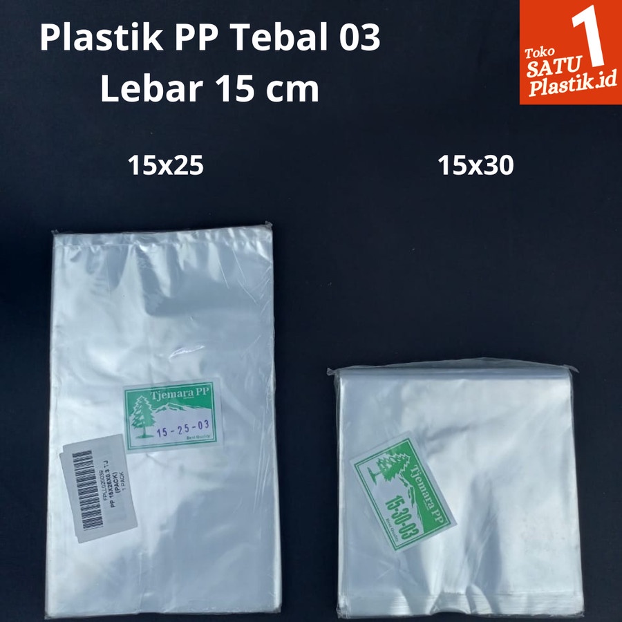 Plastik PP Lebar 15 Tebal 03 15X25 15x30 Kantong Plastik Bening