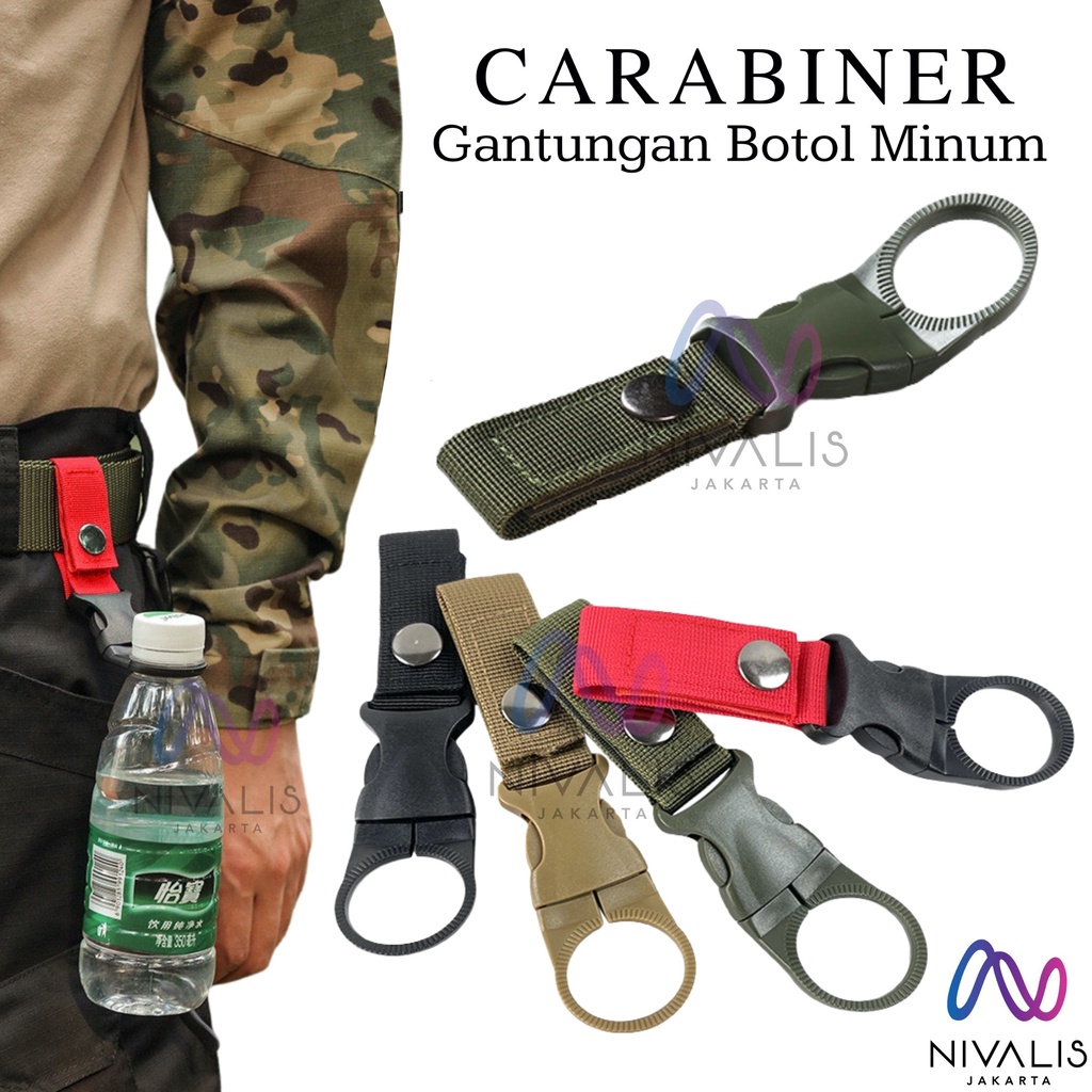 PENGAIT BOTOL AIR MINERAL CARABINER BUCKLE WATER MINERAL BOTTLE PERALATAN NAIK GUNUNG HIKING CAMPING