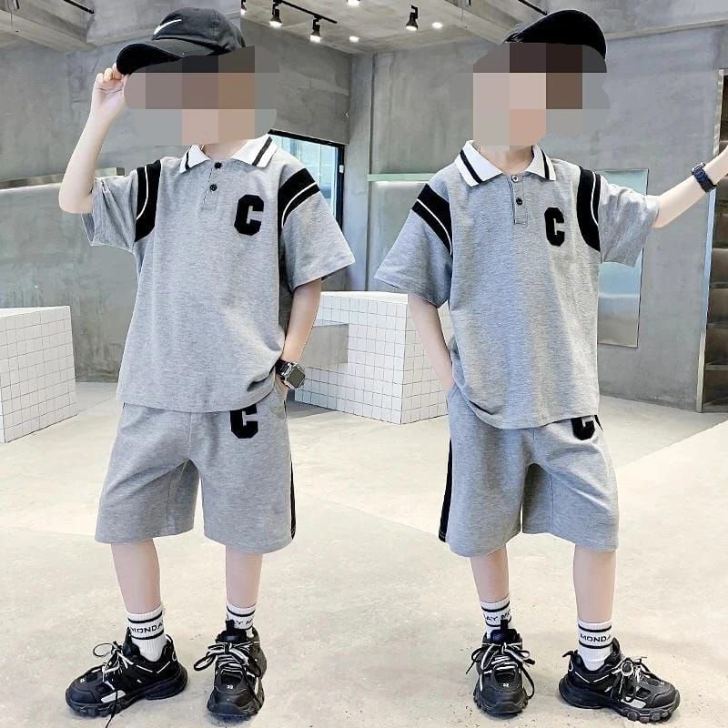 Set Anak Laki Laki Import Kaos Polo dan Celana Pendek Sporty