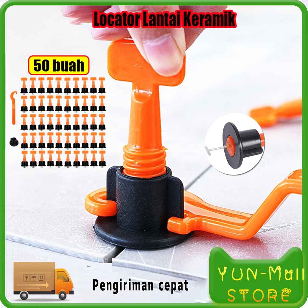 【COD+Dalam stok+Pengiriman Cepat】YUN Mall 50 PCS Alat Perata Pasang Keramik Model Putar Granit Tile Leveling System Spacer Bisa Dipakai Ulang