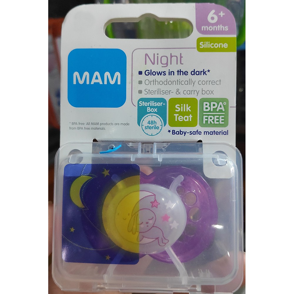 MAM Night Pacifier Soother Orthodontic Animals 6m+ Dot Bayi empeng bayi