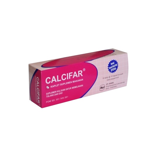 CALCIFAR Strip 10 Tablet - Suplemen Kalsium 500 MG Calcium Tulang Kesehatan Kalcium