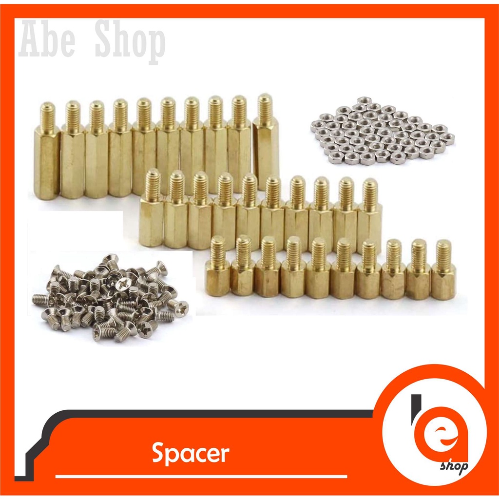 Spacer PCB Dudukan pcb uk 5 10 20 mm x 3 mm Logam Mur Baut