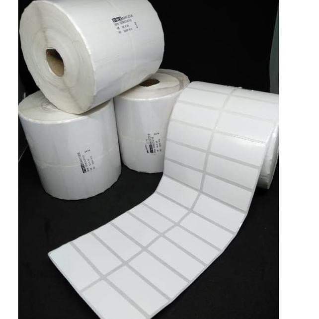 Label Semicoated 2 Line 50X20 MM isi 5000 PCS Label Barcode Harga Minimarket Sticker Produksi Cafe