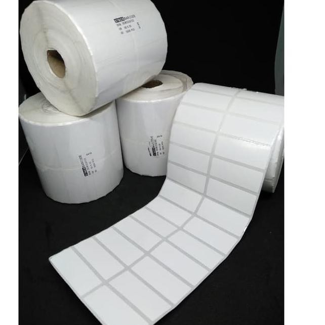 Stiker Label Barcode 2Line Semicoated 50x20 isi 5.000 PCS Transfer Thermal Tinta Ribbon GAP Label Harga 2 Line