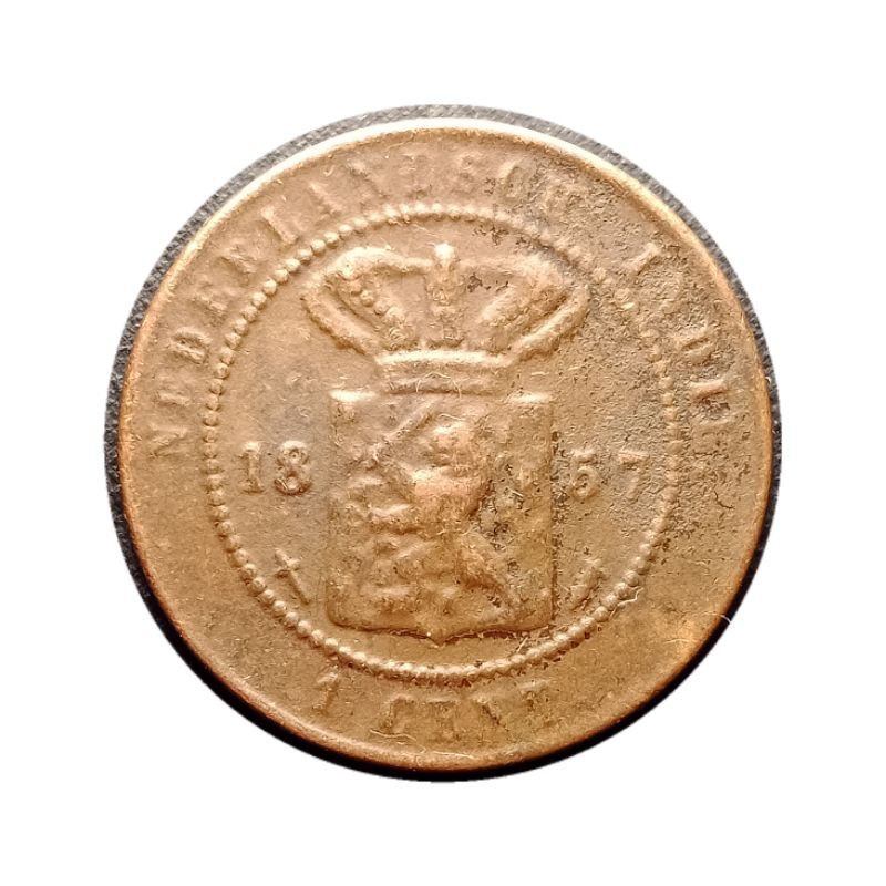 Koin Jaman Belanda Benggol 1 Cent Tahun 1857 Kode X-132