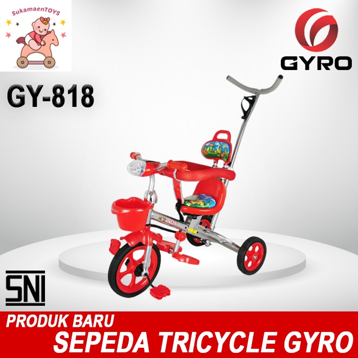 SEPEDA TRICYCLE ANAK GYRO GY 818 Merah - SNI