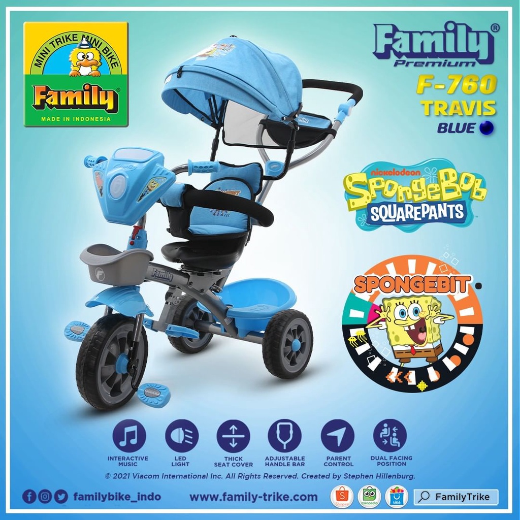 Bisa COD Sepeda Stroller Anak Roda Tiga FAMILY  F760