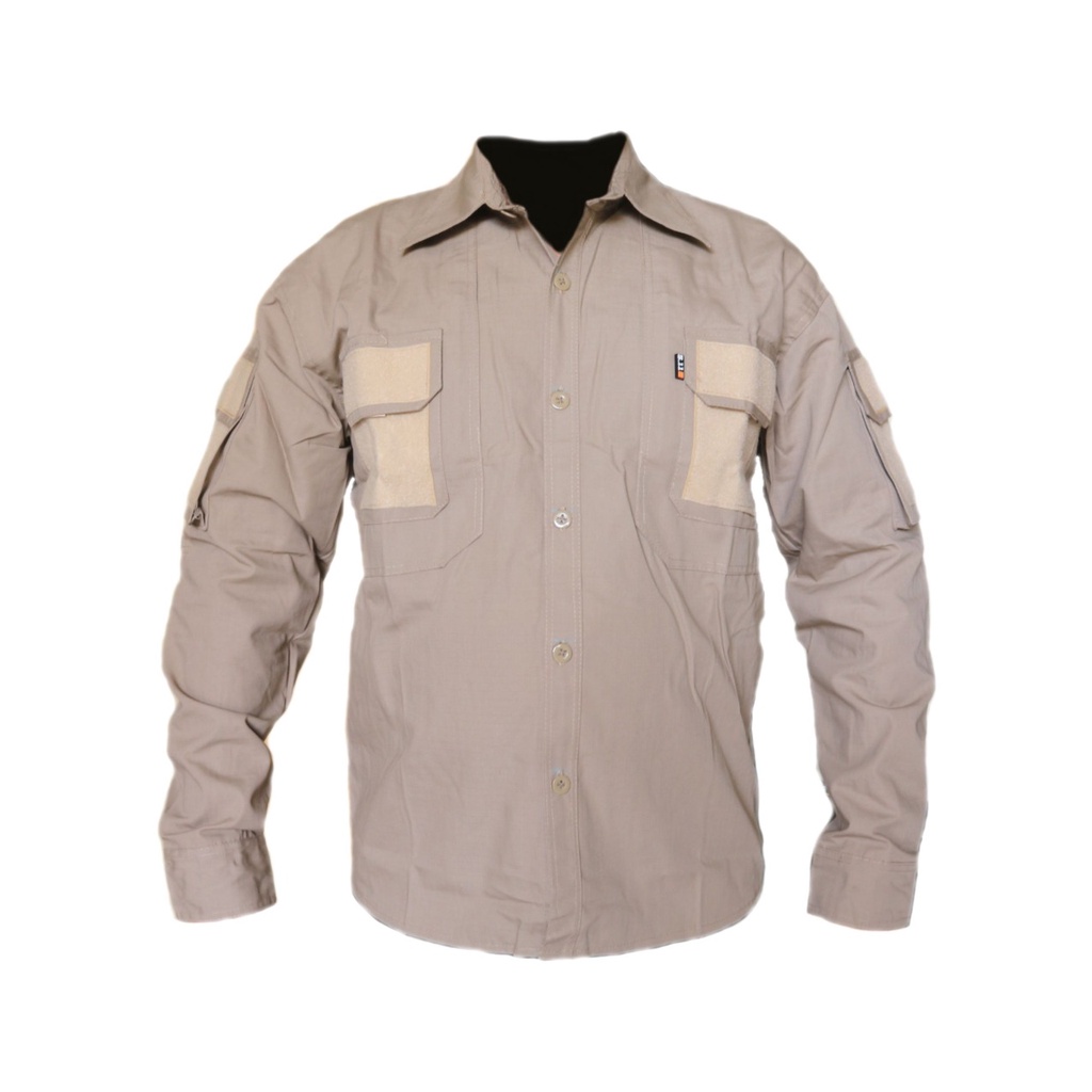 Kemeja Pdl/Lapangan Tactical Khaki/Krem/511 Hitam, AbuTua,Orange Lengan Panjang Ripstop Full Prepet