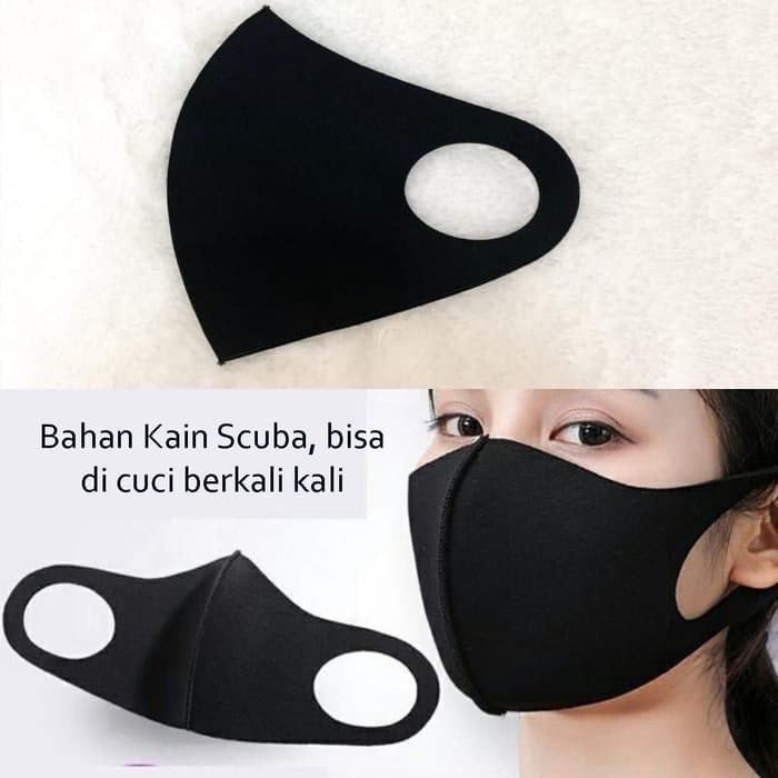 TERMURAH Masker kain anti debu bahan scuba masker tebal anak-anak/dewasa