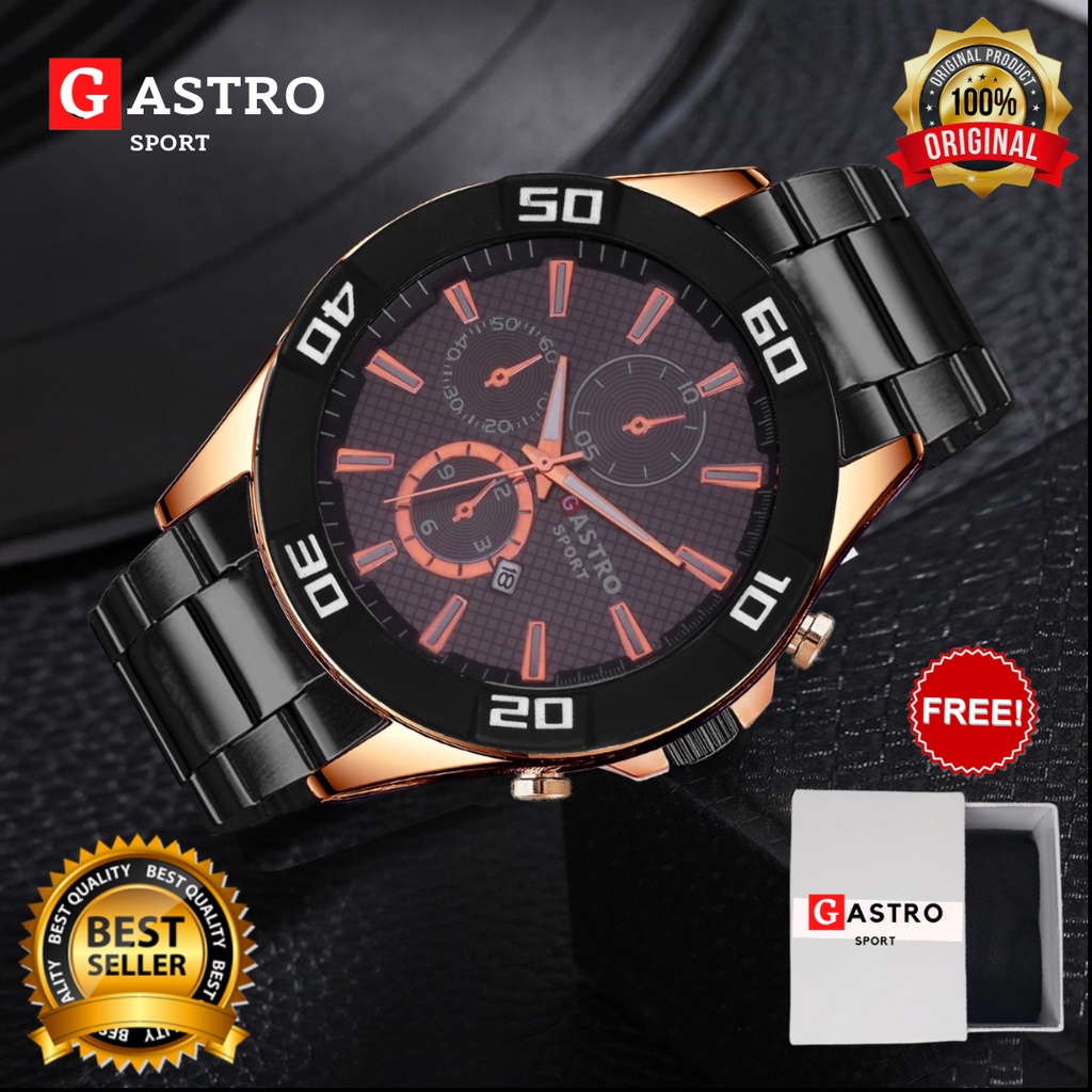 [COD] Jam Tangan Pria Gastro Sport Date Analog Stainless Men's watch tahan air