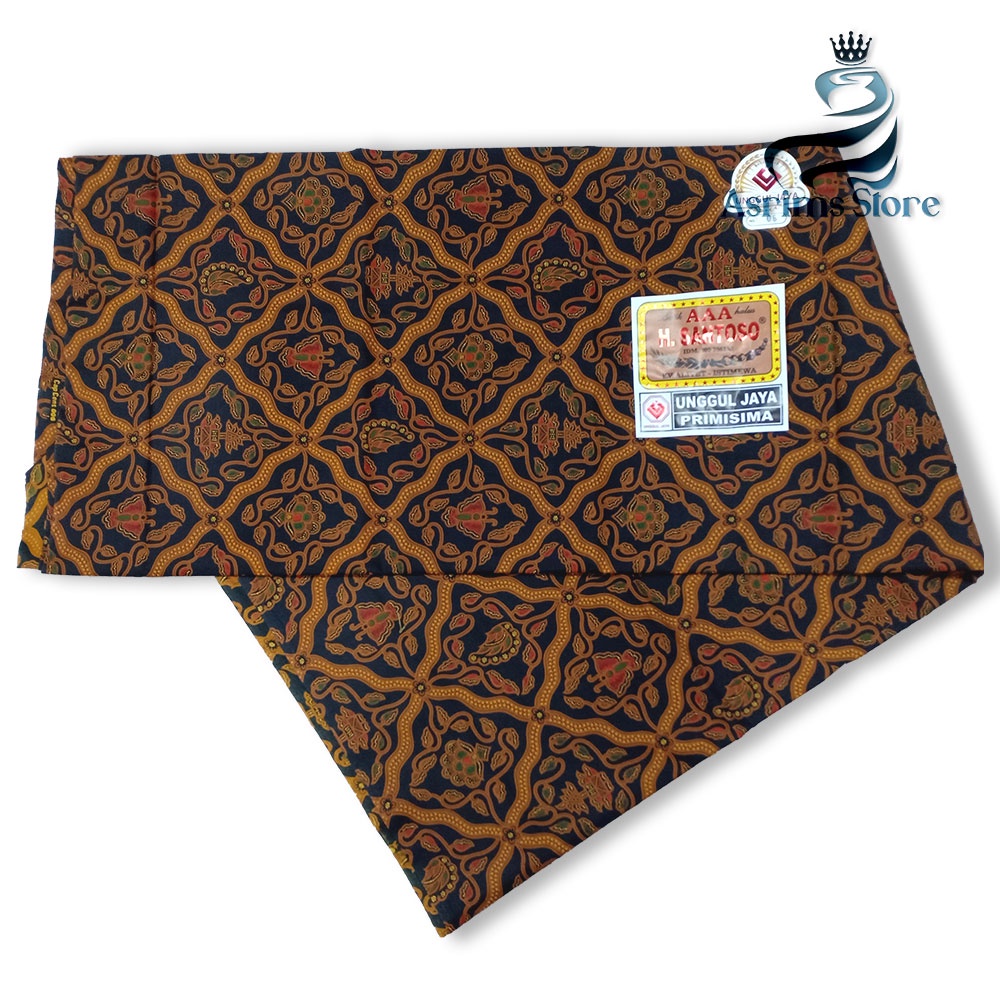 Kain Batik Jogja Jarik Batik Samping Kebat Jogjaan Hitam Putih Santoso AAA Premium Original-23AAA