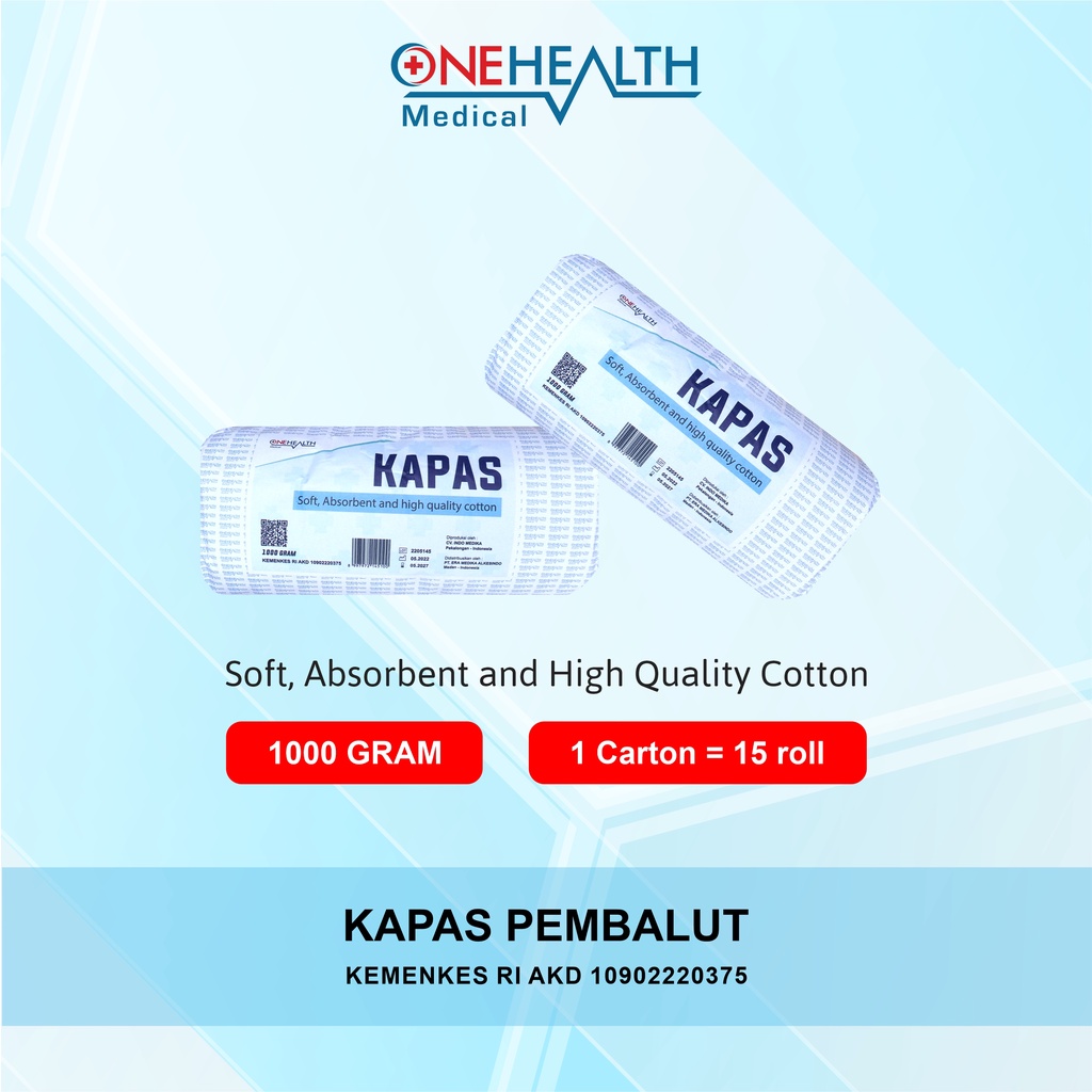 KAPAS PEMBALUT - KAPAS GULUNG - KAPAS LUKA - KAPAS MEDIS - KAPAS PUTIH - KAPAS 1000 GRAM - KAPAS 1 K