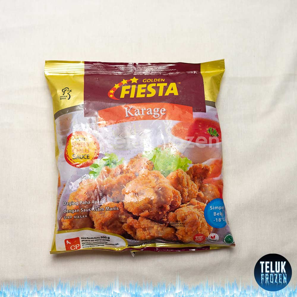 

Fiesta Golden karage 500gr / golden karage fiesta 500gram + saos cabe / chicken nugget / naget ayam