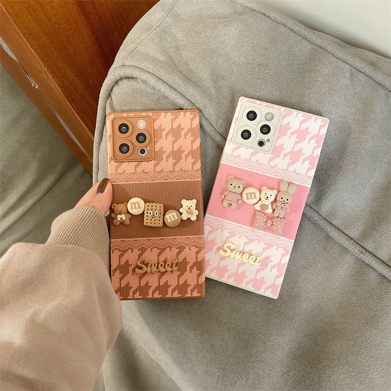 3D Kartun Boneka Kelinci Ponsel Case untuk iPhone 12 13 11 Pro Max X Xs Max Xr 7 8 Plus Bgx5