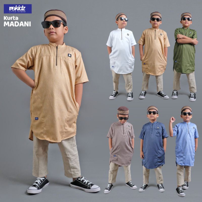 KURTA MADANI ROKIDZ KOKO ANAK PRIA LENGAN PENDEK ATASAN PAKAIAN MUSLIM