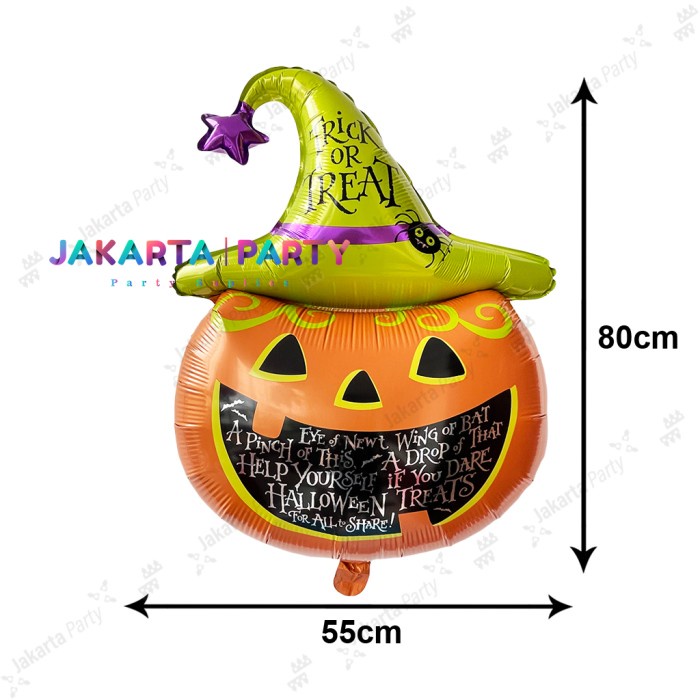 Balon Foil Kepala Labu / Balon Karakter Halloween / Balon Halloween