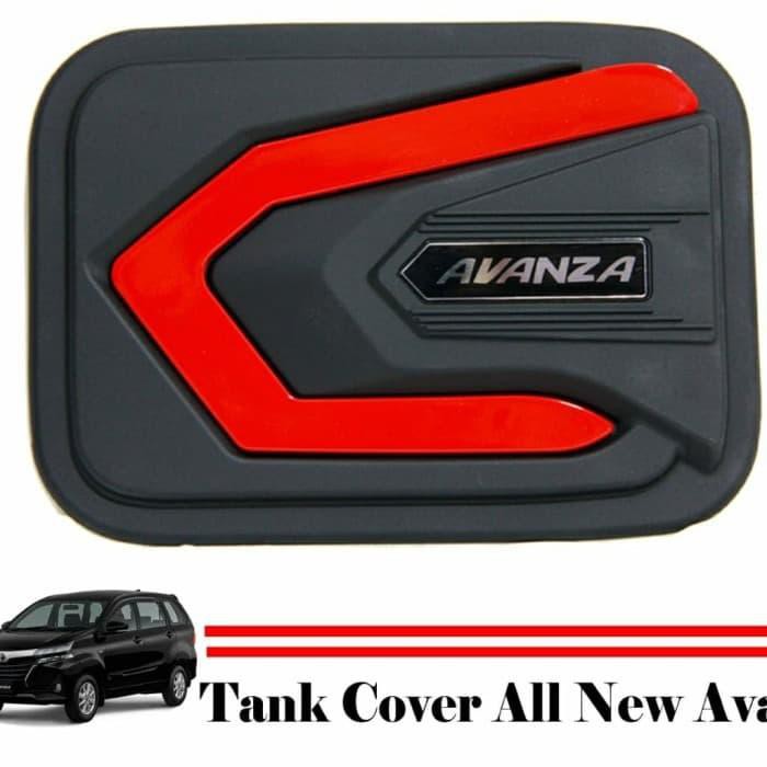 Tank Cover All New Avanza Tutup tangki Bensin Mobil Hitam List Merah