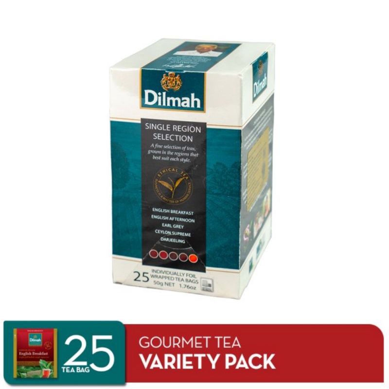 

Dilmah gourmet tea variety pack 25 tea bag 50 gr