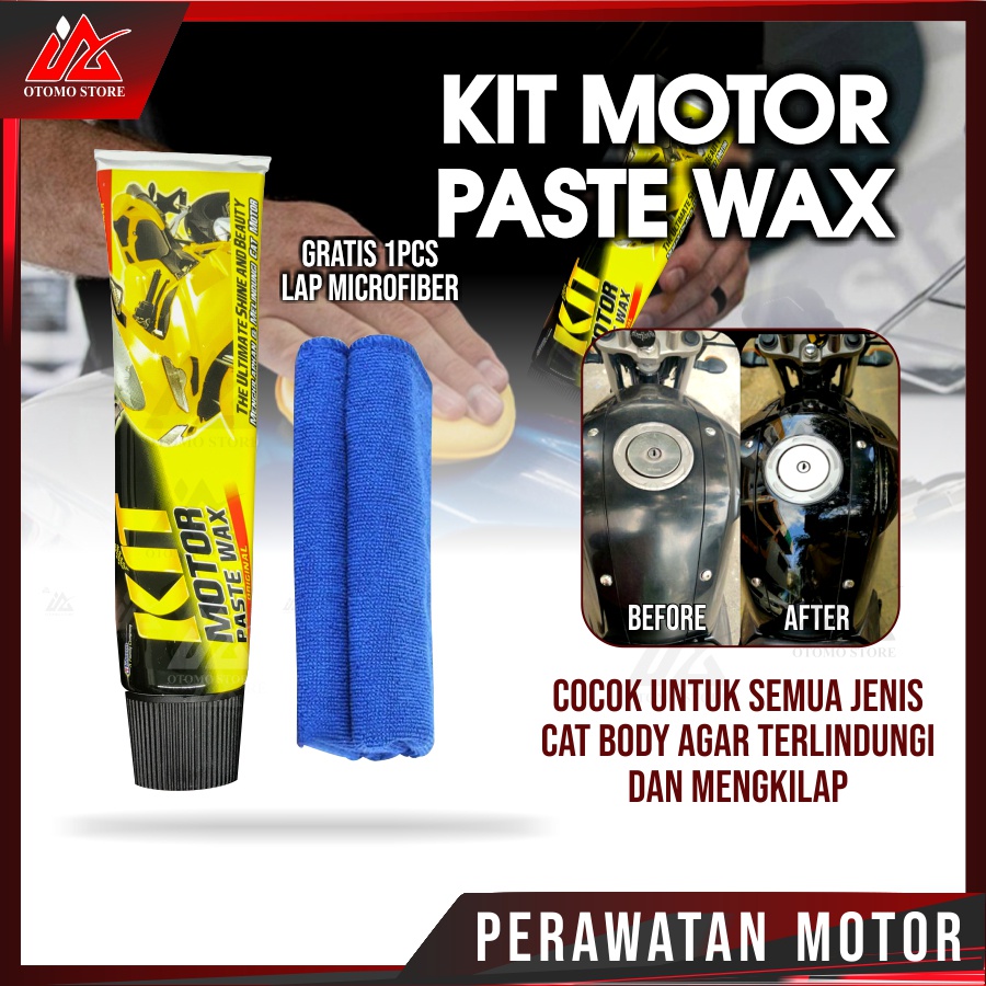 KIT ORIGINAL ODOL GRATIS LAP MICROFIBER Pengkilap Motor dan Mobil Kit Motor Paste Wax Original