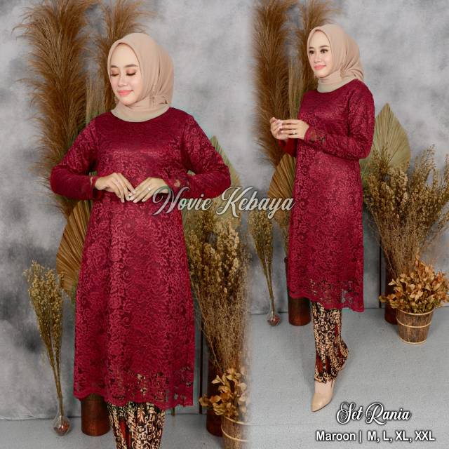SET TUNIK RANIA BY ZAHRA /TUNIK BURKAT ZAHRA/KEBAYA ORIGINAL//BAJU PESTA//KEBAYA KEKINIAN