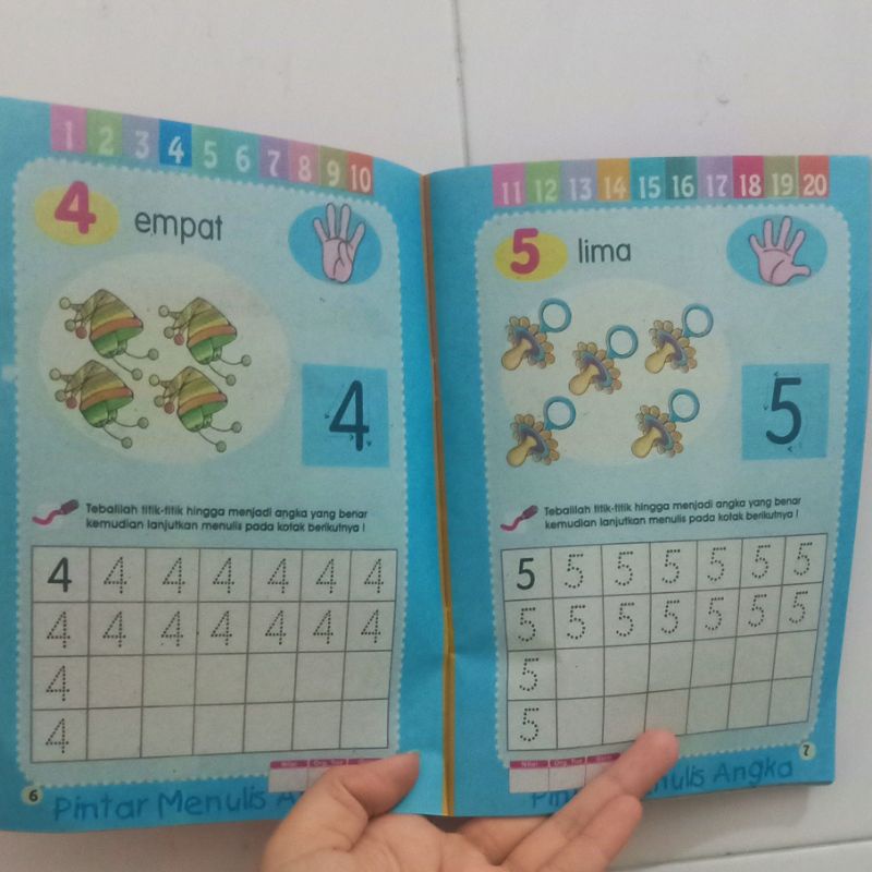 Buku Anak Pintar Menulis Angka - Belajar Menulis Angka untuk Anak PAUD TK - Persiapan Masuk SD