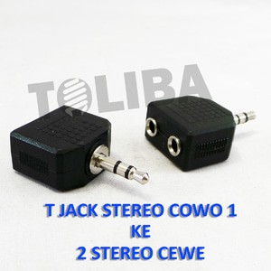 konektor converter jack T mini stereo cowo 1 to 2 cover cewe stereo