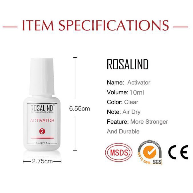 ~AB~ ROSALIND 2 IN 1 Base and Top Coat for Dipping Powder Nail Art Kutek