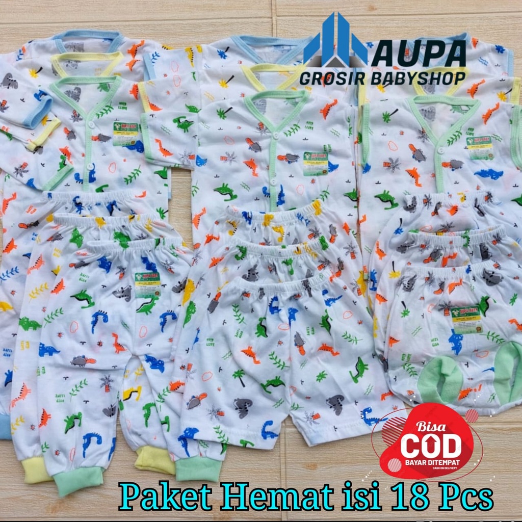 18 PCS PUTIH Baju celana bayi Paket hemat Gift newborn baru lahir hadiah lahiran