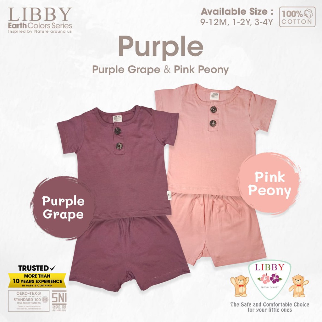 LIBBY BABY EARTH COLORS SERIES Setelan Oblong Pendek + Celana Pendek