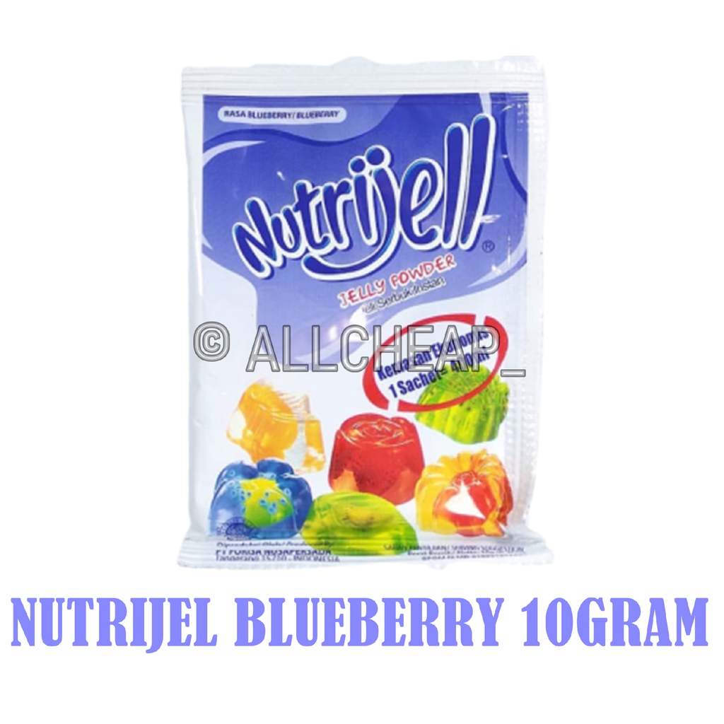 Nutrijell agar&quot; Jelly Powder Nutrijel ekonomis Rasa Bluberi blueberry 10gr