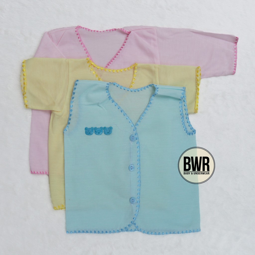 Baju Boboko BORDIR WARNA | Baju Kancing Bayi Newborn Murah Berkualitas - Bwr