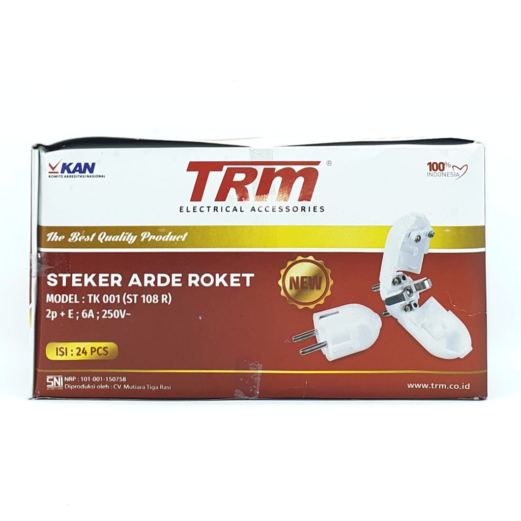 @24 Pcs (1 Kotak) TRM ST-108R Steker Arde Rocket SNI / Colokan Listrik