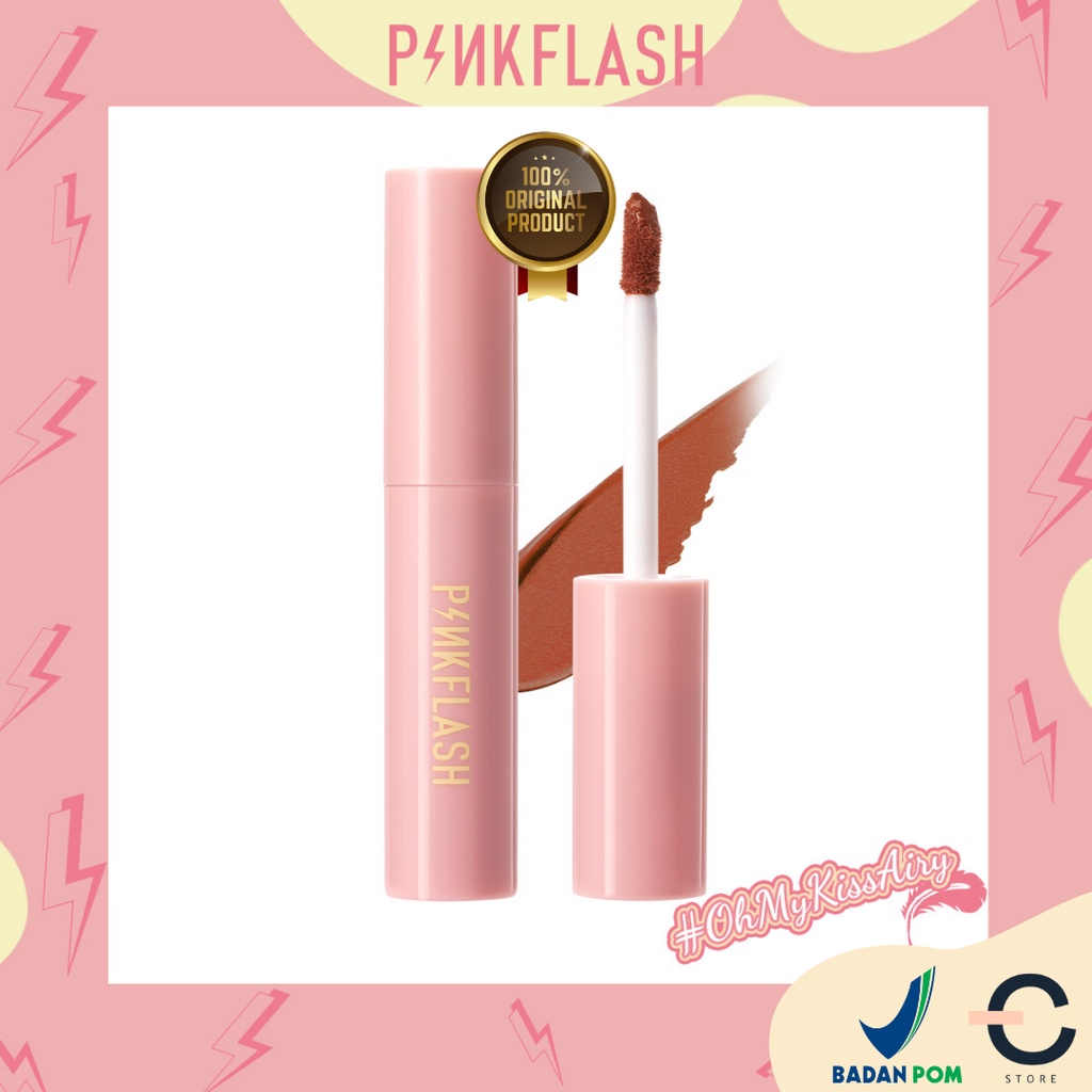 [ORI BPOM] PINKFLASH OhMyKissAiry Kiss Air Matte Liquid Lipstick Waterproof Lip &amp; Cheek Tint Double Use Cruel #PF-M01