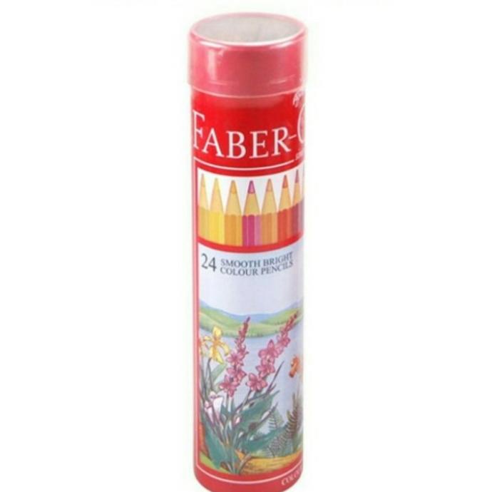 

Pensil warna faber castell 24 classic round tin ( kemasan tabung )