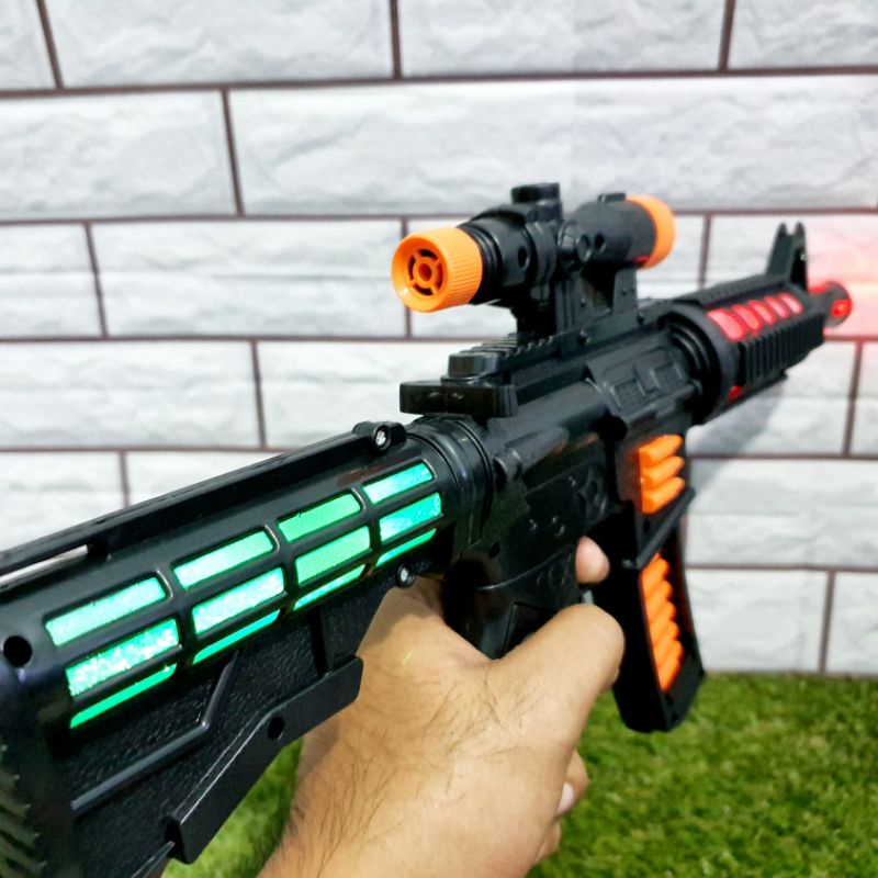 Image of mainan tembakan M16 bisa nyala dan bunyi - mainan kado #6