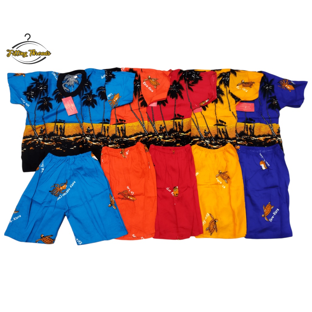 BAJU SETELAN ANAK PANTAI KELAPA KHAS HAWAI BALI / STELAN ANAK PANTAI 1-7 TAHUN