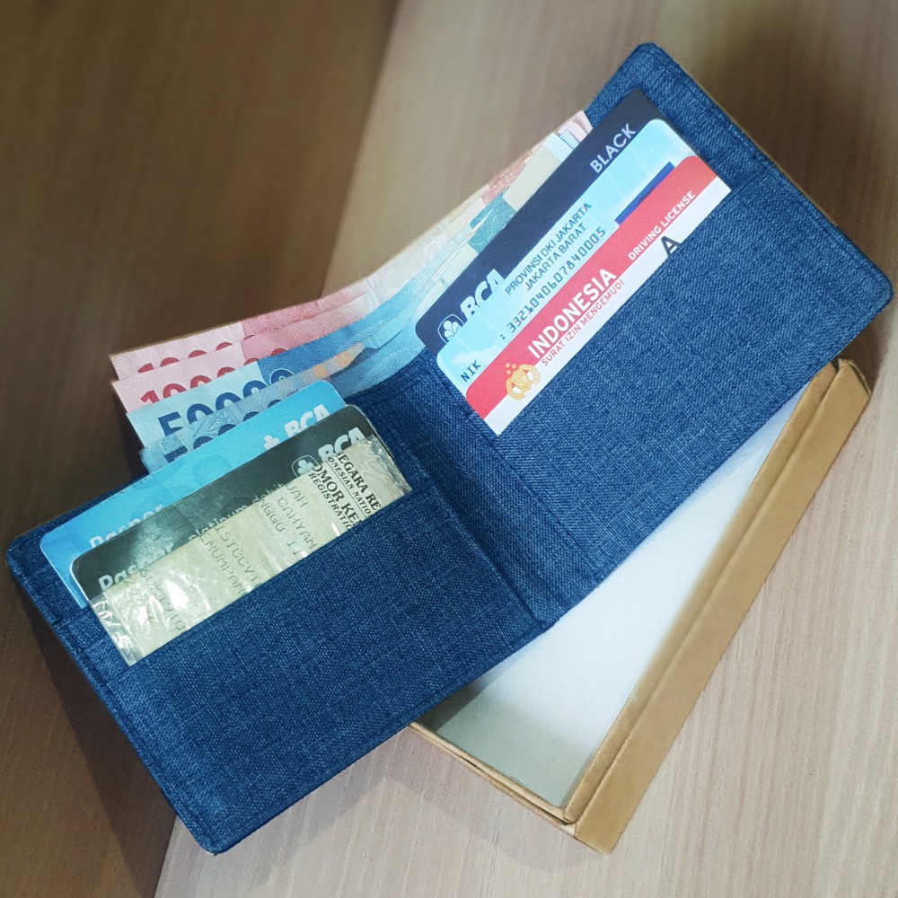 SHOPEE 7.7 BOMBASTIS SALE!! DOMPET KANVAS TEBAL AWET DOMPET PRIA DOMPET PENDEK DOMPET LIPAT POLOS DOMPET KAIN + BOX