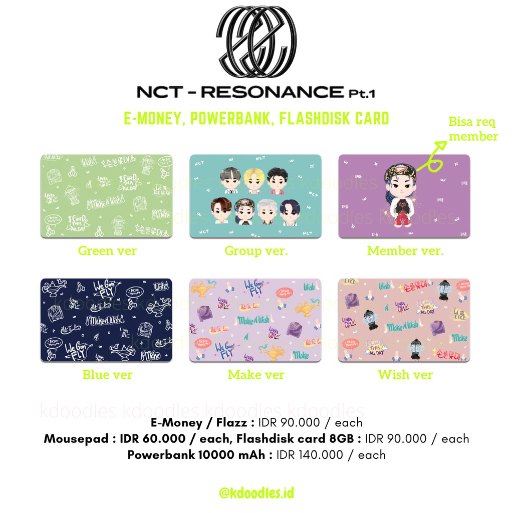 NCT U - Make A Wish Emoney / Flazz / Brizzi, Powerbank, Flashdisk Card