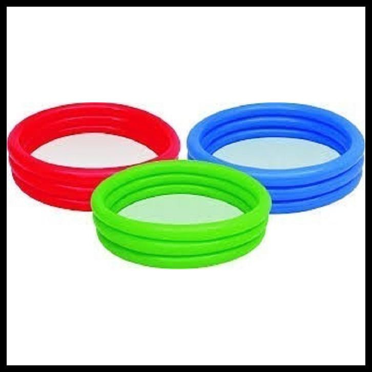BESTWAY 3 RING SPLASH&PLAY PADDLING POOL KOLAM RENANG ANAK 1.22M 51025 - MERAH