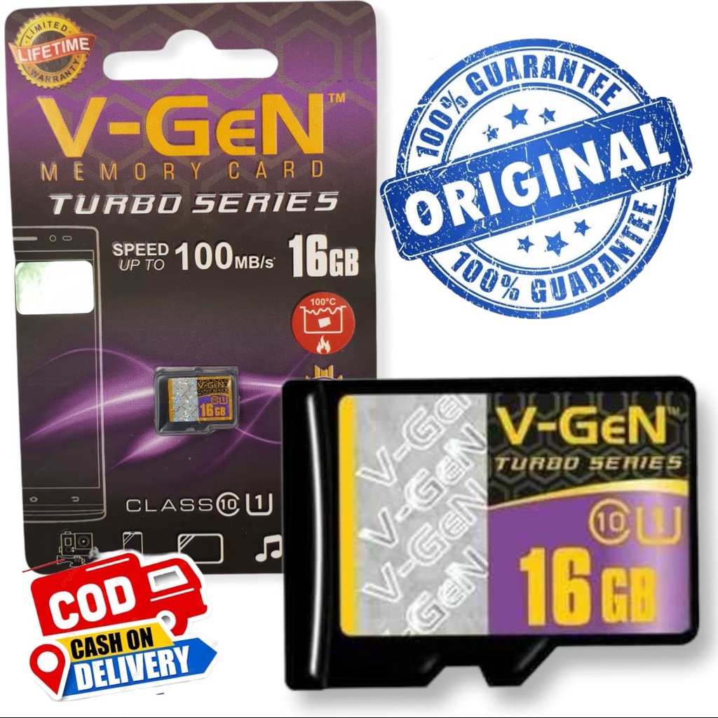 ORIGINAL MEMORY V-GEN CARD 8GB, 16GB, 32GB. 64GB MICRO SD CLASS6 SPEED UP TO 100 MB/S / V-Gen Vgen Micro SD Vgen Memory MicroSD / Memory V-Gen / Memory