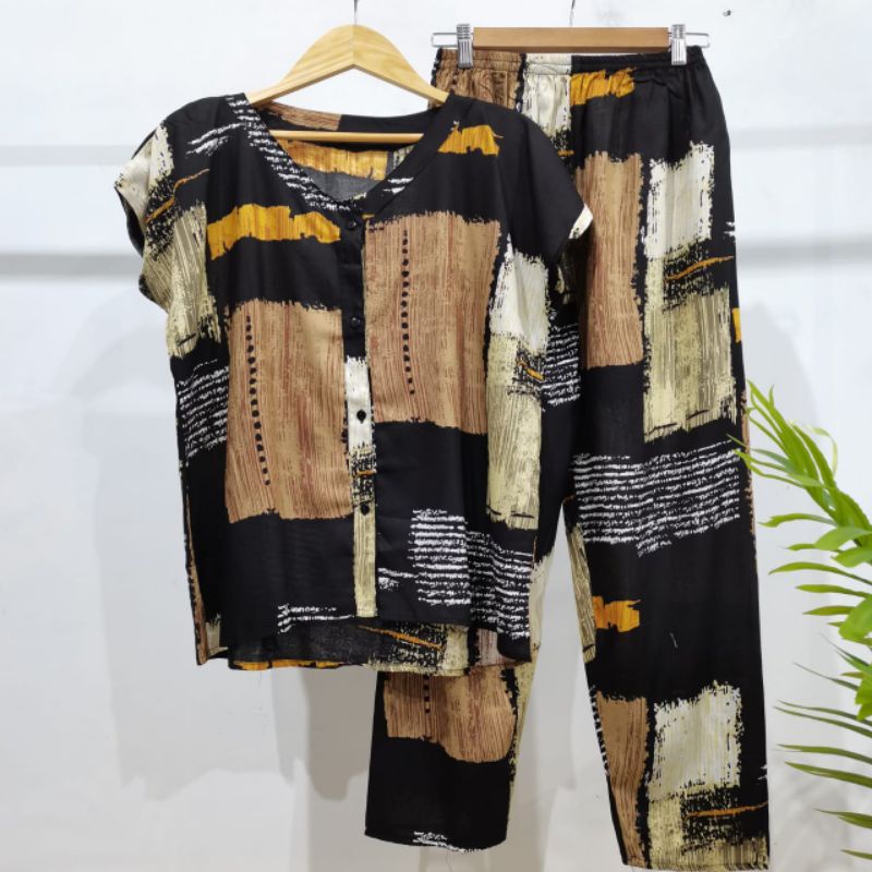 PIYAMA KANCING HITS PIYAMA KANCING BUSUI | PIYAMA RAYON | HOMEWEAR-NK D4