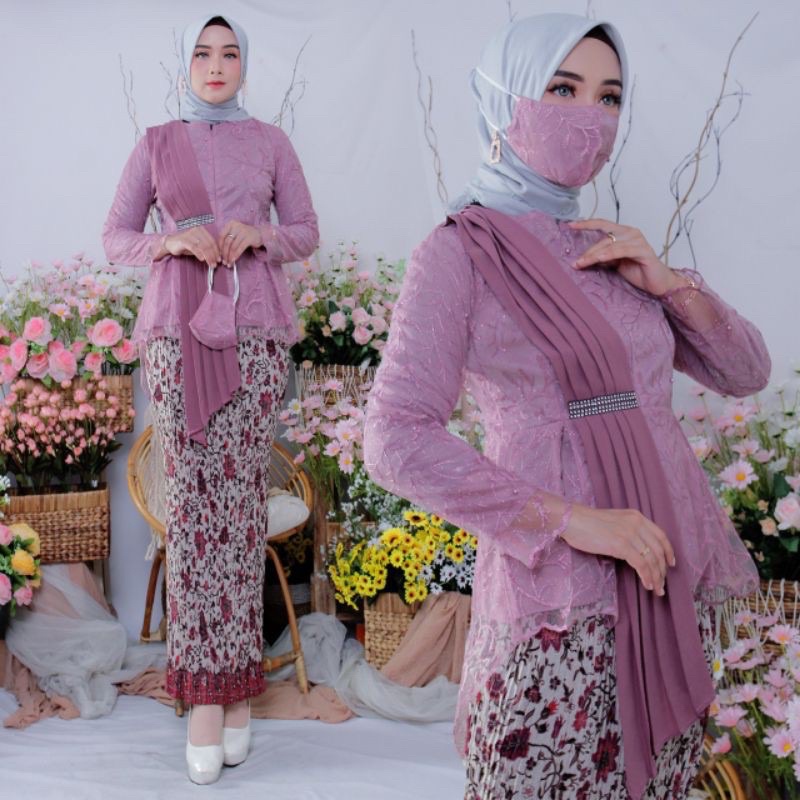 AURORA SELENDANG - SETELAN KEBAYA MODERN - BLOUSE AMALIA - KEBAYA KEKINIAN - AURORA - FASHION WANITA-kebaya murah-kebaya selendang-kebaya modern-kebaya cople-kebaya pesta-terlaris-tunik tille