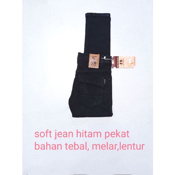 Celana jeans pensil  anak laki laki 9-12 thn/ hitam stret melar /levis rip panjang