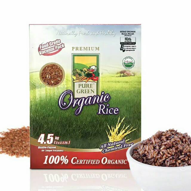 

PURE GREEN ORGANIC RED RICE 4,5KG BERAS MERAH ORGANIK PURE GREEN