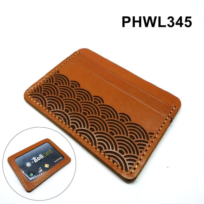 dompet kartu e-money e-toll kulit asli motif grafir laser - PHWL345