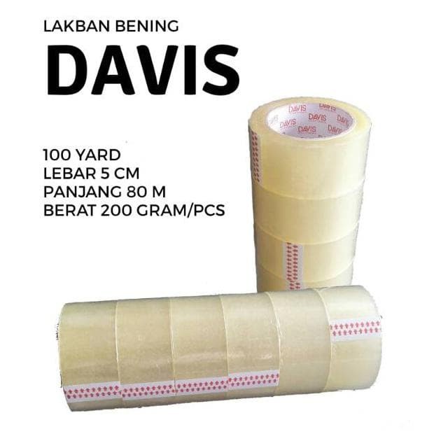Lakban Bening Besar Davis / Lakban Davis 2 Inch