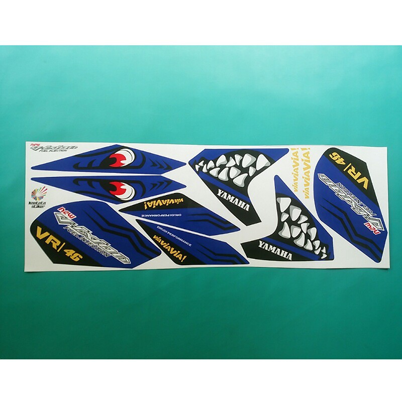 Stiker motor vixion nvl hiu biru