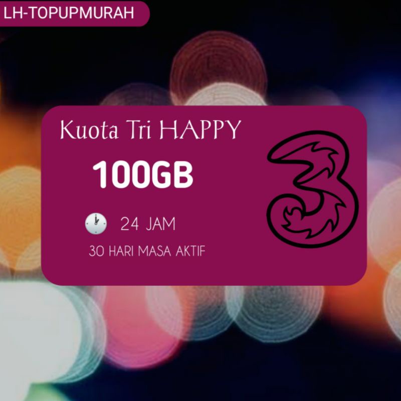 Kuota tri HAPPY 100GB 30 DAYS